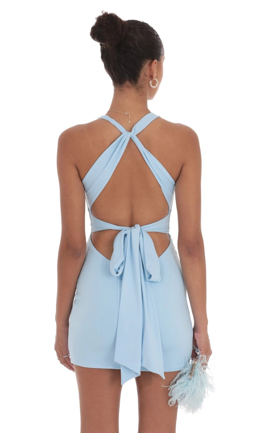 DingJi Wedding charming twisted backless V-neck sleeveless short Homecoming Dresses